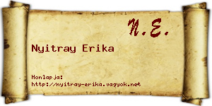 Nyitray Erika névjegykártya